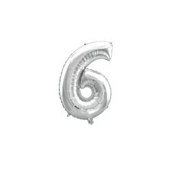 Ballon Argenté Chiffre 6