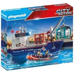 Grand Cargo Avec Bateau De Douanier Playmobil City Action 70769