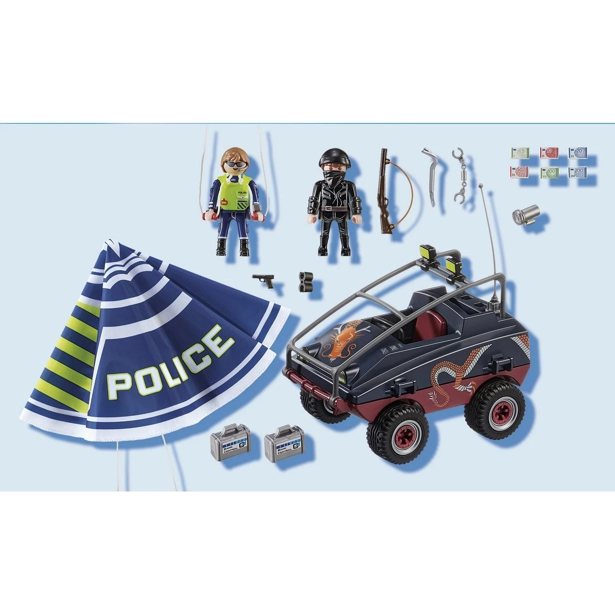 Policier Parachutiste Quad Des Bandits - Playmobil City Action 70781 – Image 5