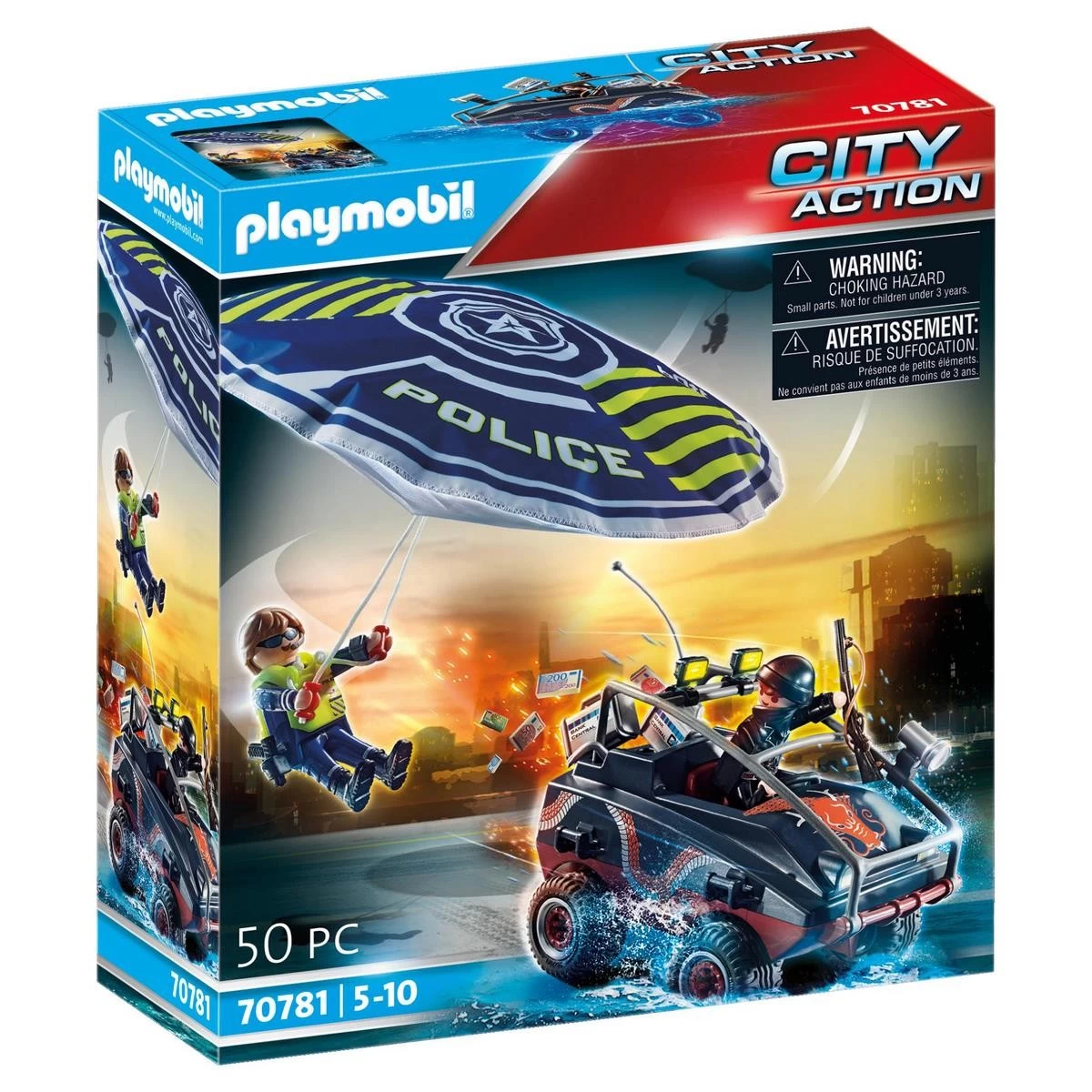 Policier Parachutiste Quad Des Bandits - Playmobil City Action 70781