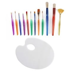 Set 12 Pinceaux Assortis + 1 Palette